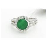 Genuine 2.81 ct Emerald & Diamond Ring