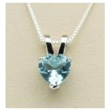 Heart Shape Blue Topaz Pendant