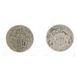 1868 & 1869 Shield Nickels