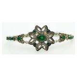 Vintage Style 9.88 ct Emerald Tennis Bracelet