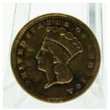 1856 Type 3 Princess $1 Gold Piece