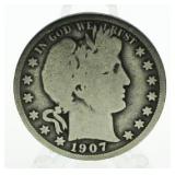 1907 Barber Silver Half Dollar