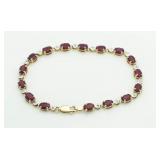 10kt Gold 5.94 ct Genuine Ruby Tennis Bracelet