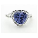 Trillion Cut 3.20 ct Tanzanite Designer Ring