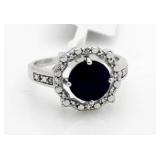 Genuine 2.51 ct Sapphire & Diamond Ring