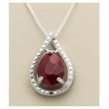 Genuine 3.10 ct Ruby & Diamond Pendant