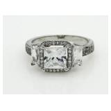 Princess Cut 2.50 ct White Topaz Designer Ring