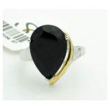 Genuine 6.50 ct Onyx Solitaire Ring