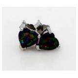 Mystic Topaz Heart Solitaire Earrings