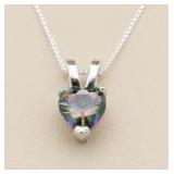 Mystic Topaz Heart Solitaire Pendant