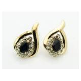 Genuine Sapphire & Diamond Accent Earrings