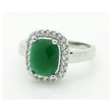 Radiant Cut Emerald Dinner Ring