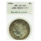 1886 MS64 Toned Morgan Silver Dollar