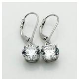 Brilliant 4.00 ct White Topaz Solitaire Earrings