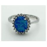 Australian Blue Opal Designer Ring