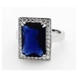 Step Cut 6.50 ct Sapphire Dinner Ring