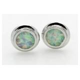 Enamled Opal Designer Earrings