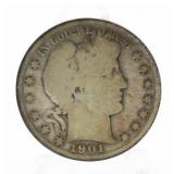 1901-S Barber Silver Half Dollar