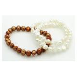 (3) Genuine Freshwater Pearl Stretch Bracelets