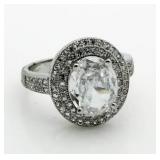 Oval 5.00 ct White Topaz Designer Ring