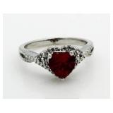 Gorgeous Ruby Heart Solitaire Ring