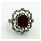 14kt Gold 8.51 ct Ruby & Diamond Ring