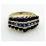 10kt Gold Two Tone Sapphire Anniversary Ring