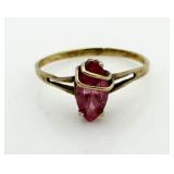 Vintage Pink Sapphire Crossover Marquise Ring