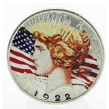 1922 Colorized Peace Silver Dollar