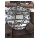 Large Round Metal Accent Mirror