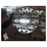 Large Round Metal Accent Mirror