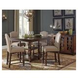 Ashley 506 counter height table and 4 barstools