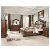 Ashley 705 king sleigh marble top bedroom suite