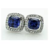 Cushion Cut 4.00 ct Tanzanite Designer Earrings