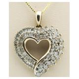 14kt Gold Quality 1.00 ct Diamond Heart Pendant