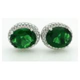 Oval 5.00 ct Emerald Solitaire Earrings