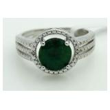 Genuine 2.81 ct Emerald & Diamond Ring