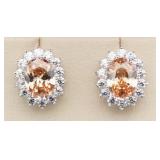 Oval 2.00 ct Morganite Designer Earrings