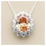 Oval 2.00 ct Morganite Designer Pendant