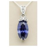 Marquise Cut 3.00 ct Tanzanite Designer Pendant