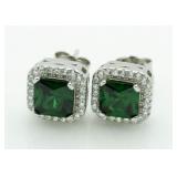 Cushion Cut 2.50 ct Emerald Earrings