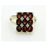 10kt Gold 3.50 ct Garnet & Diamond Estate Ring