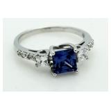 Princess Cut Tanzanite Designer Ring