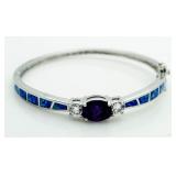 Amethyst & Blue Opal Cuff Bracelet