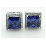 Princess Cut 4.00 ct Tanzanite Earrings