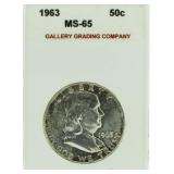 1963 MS65 Franklin Silver Half Dollar