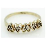 10kt Gold Reversible Heart Diamond Ring