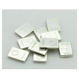 (10) .999 Pure Silver 1 Gram Bars