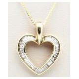 14kt Gold 1.00 ct Baguette Diamond Pendant