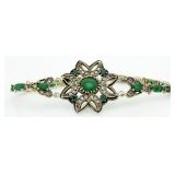 Vintage Style 9.85 ct Emerald Tennis Bracelet